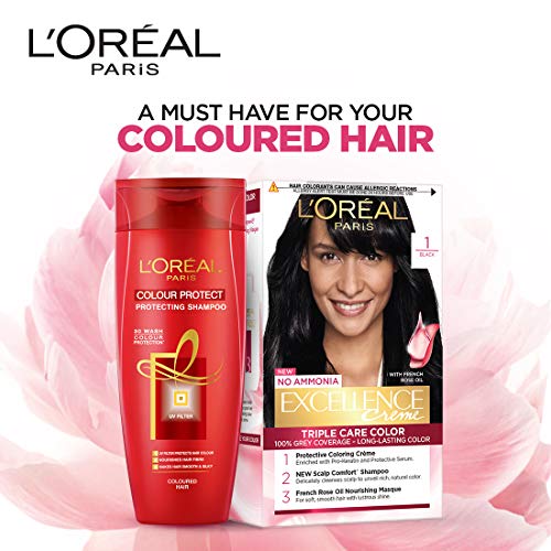 L'Oreal Paris Excellence Crème Conditioning Hair Color, 172g with 50g - 1 Black (Pack Of 2)