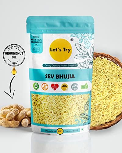 Let's  Try Sev Bhujia -| Made with Pure Groundnut Oil | Snack without Palm Oil | No additives & Preservatives | 100% Natural Indian Authentic Taste | 250gm