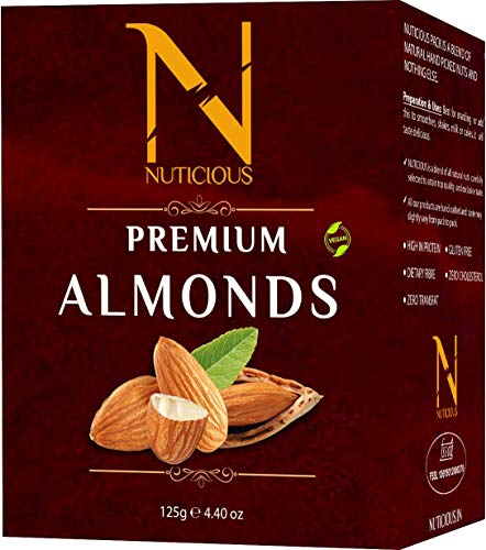 Nuticious - Almonds 125 G Badam (Pack of 3 ) Dryfruits & Berries,Diwali Gifts ,Diwali Offer ,Nuts