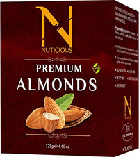 Nuticious - Almonds 125 G Badam (Pack of 3 ) Dryfruits & Berries,Diwali Gifts ,Diwali Offer ,Nuts