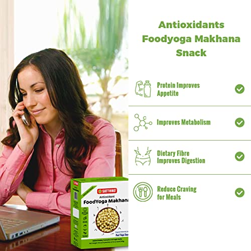 Sattviko Pudina Makhana FoodYoga, Healthy Snacks, (3x40 g) | Antioxidant Rich | Lotus Seeds, Fox Nuts, Gluten Free Diet Food, Vegan Snacks, Foodyoga