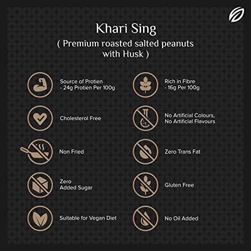 SHREGO Khari Sing Roasted Salted Peanut, Snack & Namkeen (360 Gm) (2X180G Vacuum Packed)