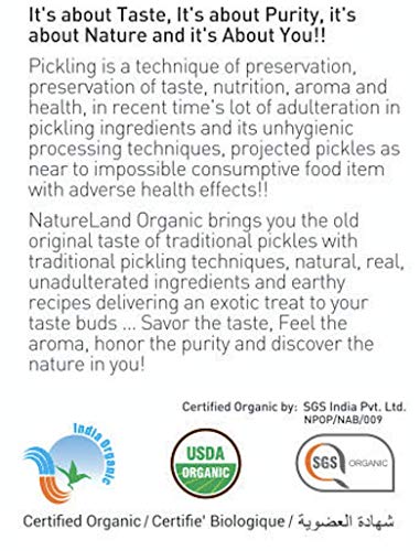 Natureland Organics Garlic Pickle 350 Gm - Organic Healthy Pickles
