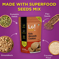 Lo! Low Carb Delights - Almond Keto Cookies (200g) | All New Formulation | Stevia Sweetened | Authentic Flavor and Taste | Zero Added Sugar | 2.7g Net Carb | Keto Snacks for Keto Diet | Low Carb Snack