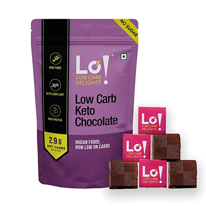 Lo! Foods - Dark Keto Chocolates Bites | Bite Sized for Portion Control | Stevia Sweetened Keto Sweets | No Added Sugar | Low Carb Sweets with 2.9g Net Carbs Per Bite - 90g