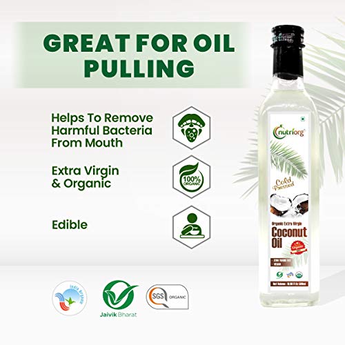 Nutriorg Cold Pressed Extra Virgin Coconut Oil 250ml | with Rich Tropical | Coconut Aroma