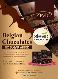 ZEVIC 70% Belgian Sugar Free Dark Keto Chocolate with Orange Zest | Keto & Diabetic Friendly | High in Antioxidants & Vitamin C | Sweetened with Stevia, 40gm (Pack of 9)