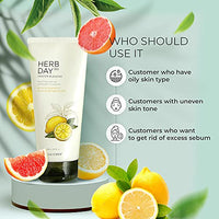 The Face Shop Herb Day 365 Cleansing Foam, Lemon & Grapefruit, ml with lemon extracts, SLS and Paraben Free, 170 millilitre