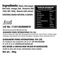 Habanero Hot chilli Sauce lNon-GMO|Gluten Freel100% Vegan and Natural Ingredients (185 grams)