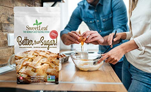 SweetLeaf Better Than Sugar Stevia Granular Sweetener - Blend for Baking, Stevia Powder, Zero Calorie Sweetener, Sugar Free, Non-GMO, Gluten-Free, Keto, Granular Sugar Substitute - 12.7 Oz