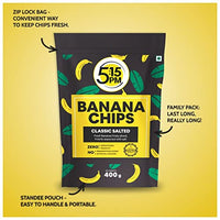 5:15PM Yellow Banana Chips Snacks - Fresh Crispy Banana Wafers Chips | Classic Salted Flavour – 400g Packet