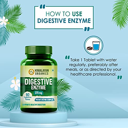 Himalayan Organics Digestive Enzyme Supplement with Bromelain & Papain � For Healthy Digestion � 90 Veg Tablets