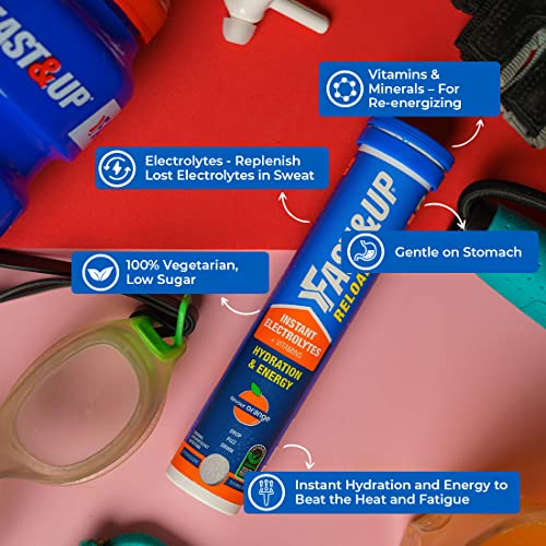 Fast&Up Reload electrolyte energy and hydration - sports drink - 20 effervescent tablets - Orange flavour