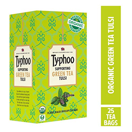 Typhoo Organic Green Tea Bags - Tulsi, 25 Count