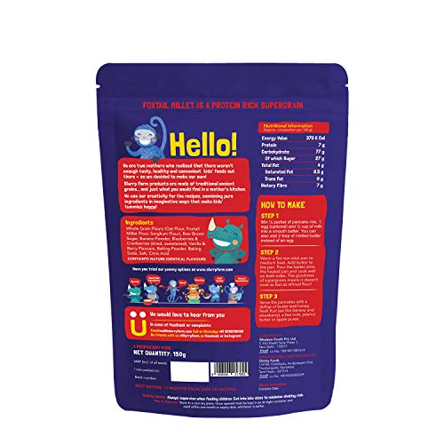 Slurrp Farm Millet Pancake Mix Combo Blueberry & Classic | No Maida, Wheat & Refined White Sugar | Supergrain Millets Rich in Nutrients | 150G Each