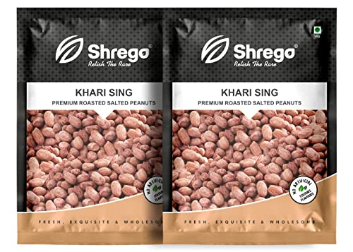 SHREGO Khari Sing Roasted Salted Peanut, Snack & Namkeen (360 Gm) (2X180G Vacuum Packed)