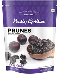 Nutty Gritties California Pitted Prunes - Dried Fruit Plums, 200GMS