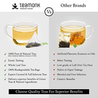 Teamonk Wa High Mountain Oolong Tea - 25 Biodegradable Pyramid Tea Bags Filled With Whole Loose Leaves. Promotes Weight Loss and Boosts Metabolism