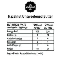 The Butternut Co. Hazelnut Butter Unsweetened, 200 gm (No Added Sugar, Vegan, High Protein, Keto)