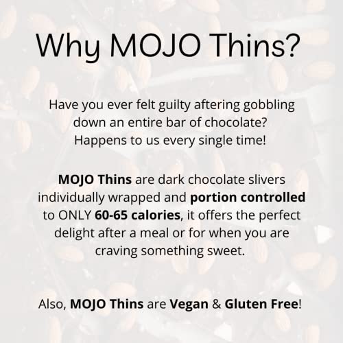 Mojo Bar Thins - 45% Dark Chocolate Almond With Sea Salt (Vegan, Portion Controlled), 100 GM