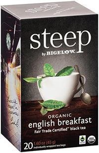 steep by Bigelow Organic English Breakfast Tea, 20 Count Box