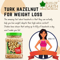 Bliss of Earth 200gm Turkish Hazelnuts, Raw & Dehulled, Healthy & Tasty