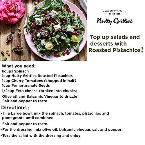 Nutty Gritties California Roasted Pistachios|Pista Lightly Salted, Dry Roasted, Non Fried, Zero Oil, Crunchy Healthy Snack -200g