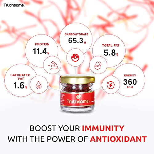 Truthsome Premium Saffron 100% Pure Natural Grade A+ with The Power of Antioxidants, No Chemicals, No GMO, 100 % Vegetarian, 100% Gluten Free, Spice, 1 g