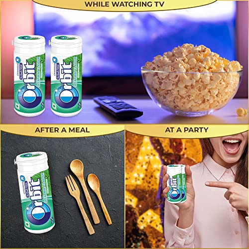 Orbit Wrigley Spearmint Flavour Sugar Free Chewing Gum, Pocket Bottle 22g Pack of 8