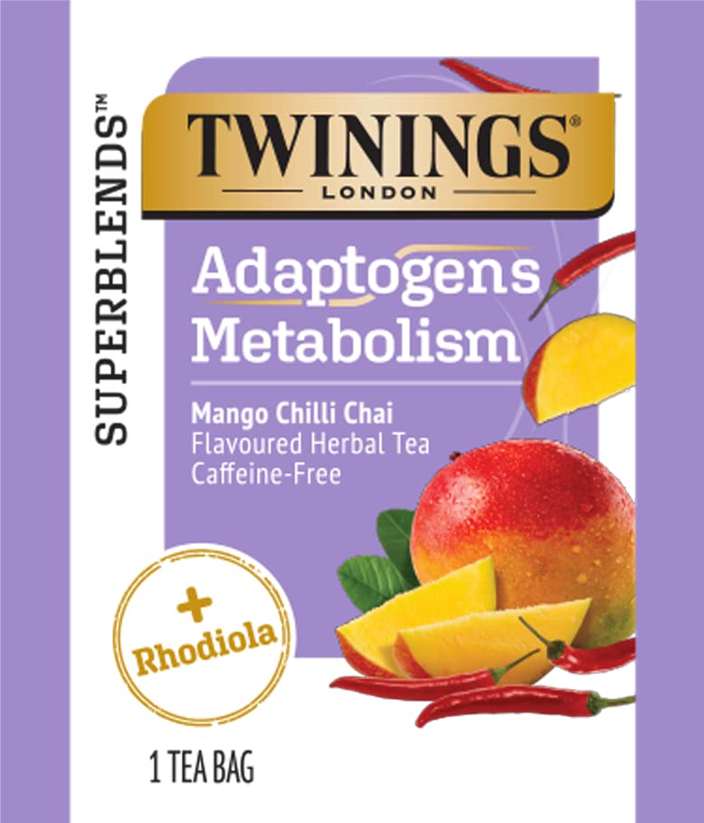 Twinings Superblends Adaptogens Wellness, Flavoured Herbal & Green Tea Variety Sampler Pack, 18 Count (Pack of 4)