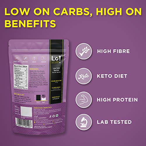 Lo! Low Carb Delights - Keto Nachos (200 g) | 1.9g Net Carb Per | Keto Snacks for Keto Diet | Low Carb Snacks | Diet Snacks Food | Keto Chips style | Zero Added Sugar Namkeen