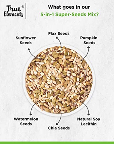 True Elements 5 in 1 Mixed Seeds 250g - Seeds for Eating | Roasted Seeds | Healthy Snacks | Diet Food for Weight Loss