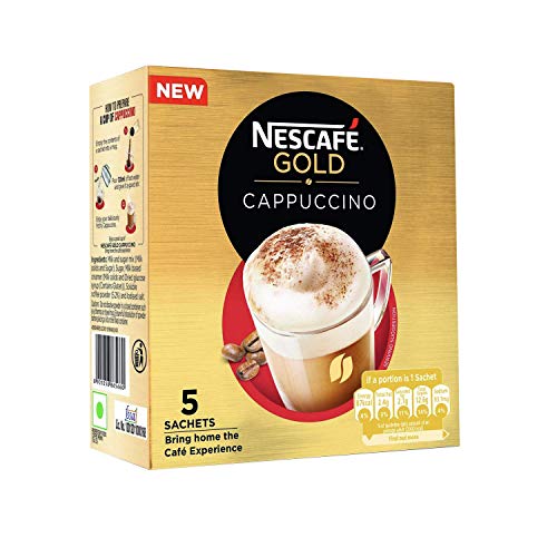 Nestlé India Limited Nescafe Gold Cappuccino, 5 Sachets x 25g, 125g