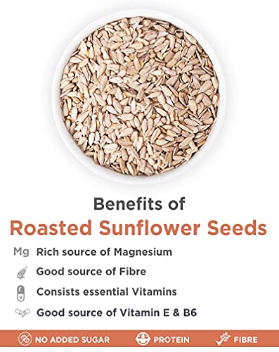True Elements Roasted Sunflower Seeds 125g - Healthy Snacks | Sunflower Seeds for Eating | Fibre Rich