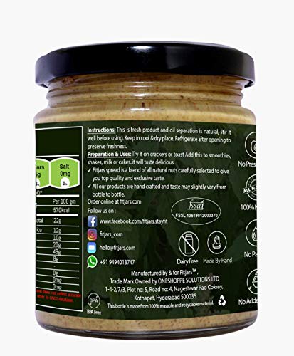 FITJARS Almond Butter with Tulsi ,200 GE Nut butters ,Crunchy Butter ,Bread Spread )