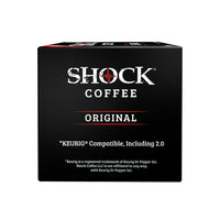 Shock Coffee Single Serve Cups. Up to 50% more Caffeine than Regular Coffee. 12 count - Compatible with Keurig K-Cup Brewers 2.0