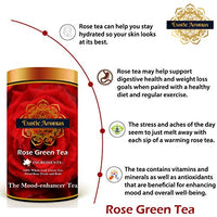 Exotic Aromas Rose Green Tea (200 G Serves 100 cups), with rose petals for good skin, hair, soothes menstrual cramps and weightloss