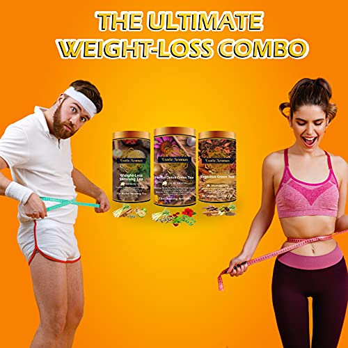 Exotic Aromas Green Tea for Weight loss Ultimate Combo, Weight Loss, Digestive and Herbal Detox Green Tea, 50 Grams Pack of 3