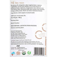 Conscious Food Organic Mustard Seeds | Whole Mustard Blac Indian Spice | Value Pack | Whole Black Sarso - 100g Pack of 4 (100g x 4)