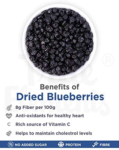 True Elements Blueberry 125g - Vitamin Rich Blue berries | Healthy Snack | Blueberry Dry Fruit