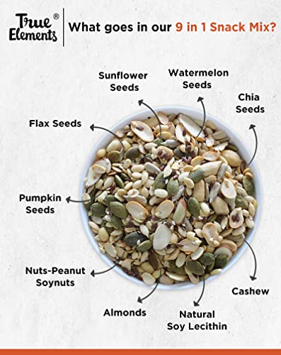 True Elements 9 in 1 Snack Mix 250g - Seeds for Eating | Nuts and Seeds Mix | Diet Snacks | Mix Seeds