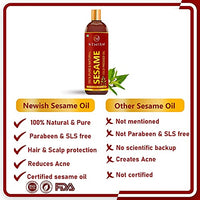 Newish® Cold Pressed Sesame oil for Hair, Skin and Massage (Til Ka Tel / Til Oil) 200ml - 2