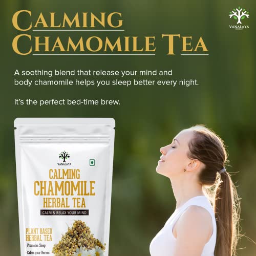 Vanalaya Calming Chamomile Herbal Tea From dried Chamomile Flowers (100gm)