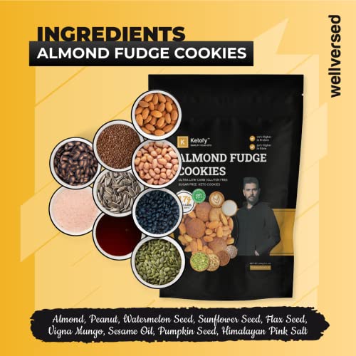 Ketofy - Almond Fudge Keto Cookies (2x200g) | Ultra Low Carb Almond Fudge Keto Cookies