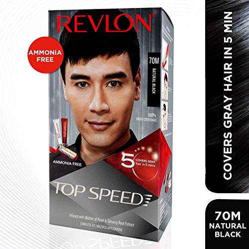 Revlon Top Speed Hair Color for Men, 180g - Natural Black 70M and Outrageous Color Protection Conditioner (Combo Pack of 1)