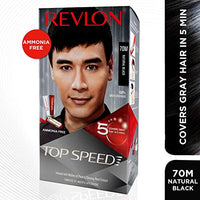 Revlon Top Speed Hair Color for Men, 180g - Natural Black 70M and Outrageous Color Protection Conditioner (Combo Pack of 1)