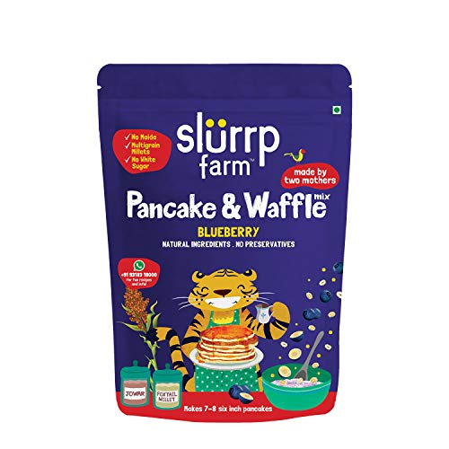 Slurrp Farm Millet Pancake Mix Combo Blueberry & Classic | No Maida, Wheat & Refined White Sugar | Supergrain Millets Rich in Nutrients | 150G Each