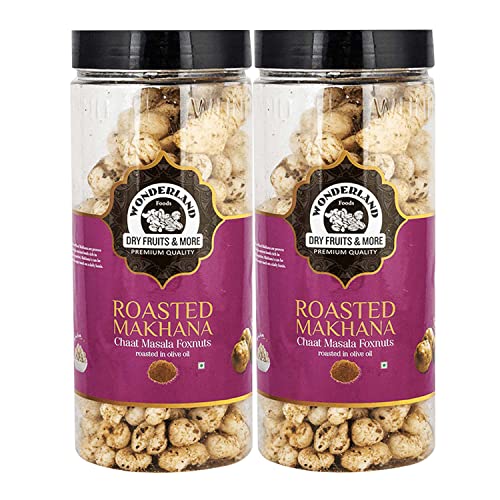 Wonderland Foods - Roasted & Flavoured Chaat Masala Makhana (Foxnut) 200g Jar (100gX2)