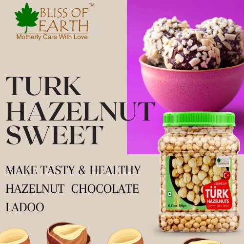 Bliss of Earth 200gm Turkish Hazelnuts, Raw & Dehulled, Healthy & Tasty