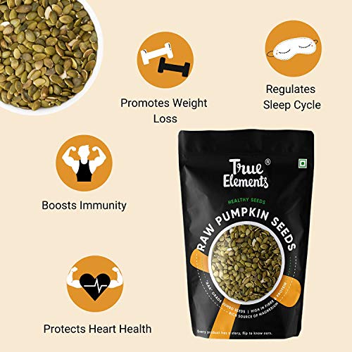 True Elements Pumpkin Seeds 250g - Raw Pumpkin Seeds for Eating | Immunity Booster Seeds | Protein Snacks